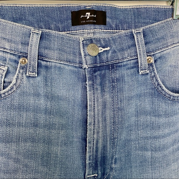 7 for All Mankind High Waist Cropped Straight Jeans 29 - Picture 3 of 6